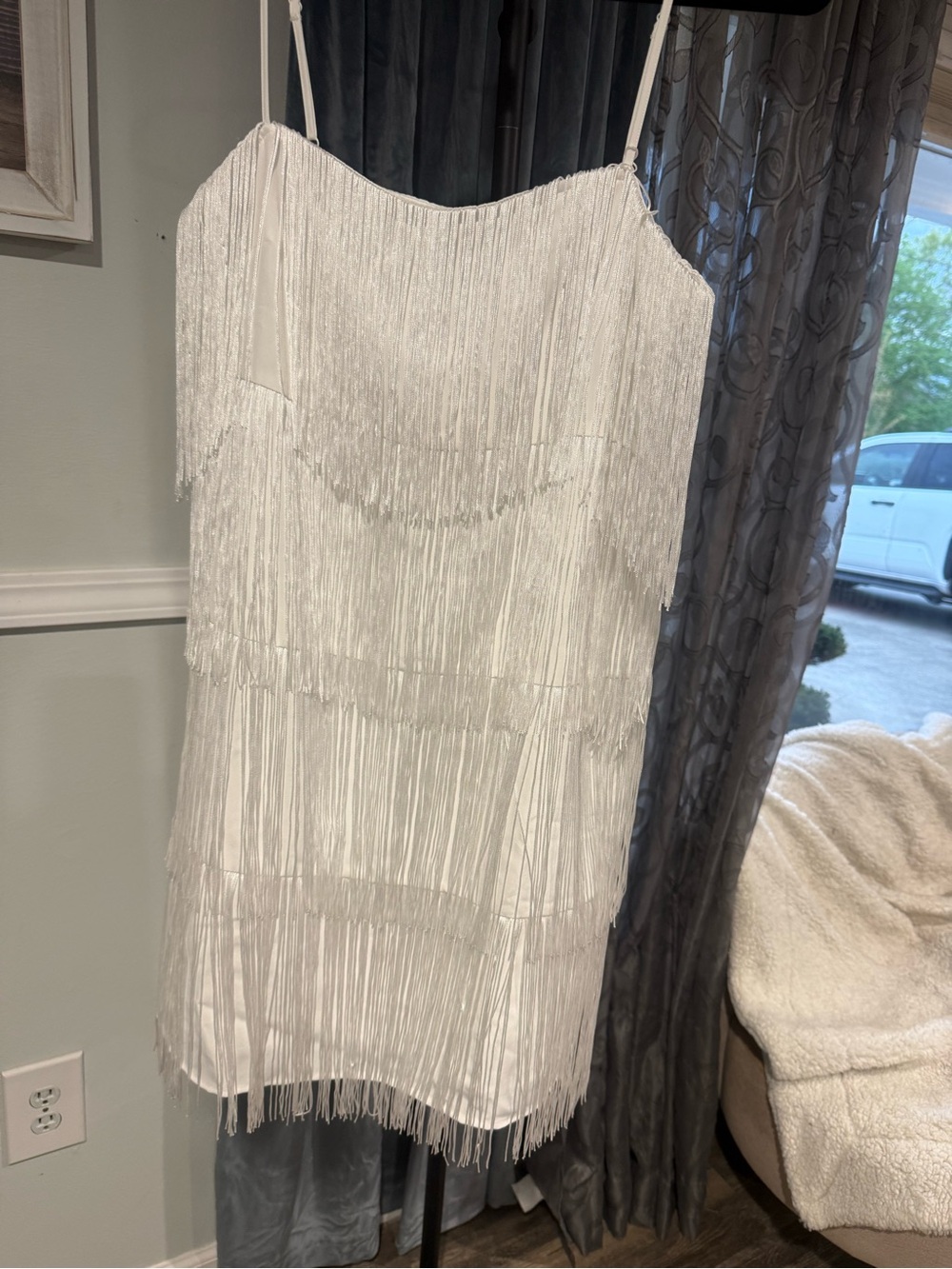 a new day White Fringe Camisole Top
